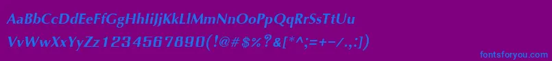 IrisupcBoldItalic Font – Blue Fonts on Purple Background