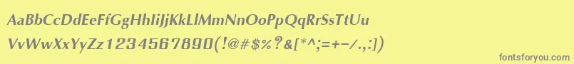 IrisupcBoldItalic Font – Gray Fonts on Yellow Background