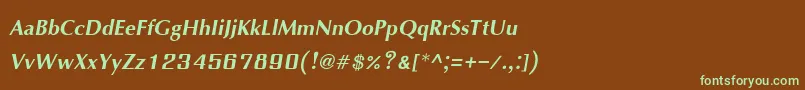 IrisupcBoldItalic Font – Green Fonts on Brown Background