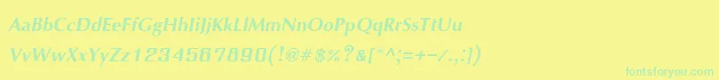 IrisupcBoldItalic Font – Green Fonts on Yellow Background