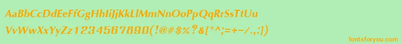 IrisupcBoldItalic Font – Orange Fonts on Green Background