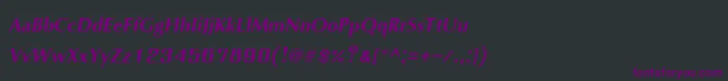 Шрифт IrisupcBoldItalic – фиолетовые шрифты на чёрном фоне