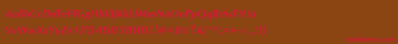 IrisupcBoldItalic Font – Red Fonts on Brown Background