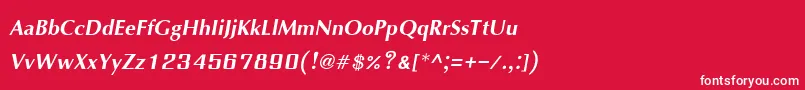 フォントIrisupcBoldItalic – 赤い背景に白い文字