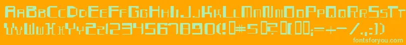 Mayday Font – Green Fonts on Orange Background