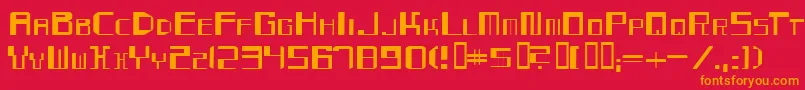 Mayday Font – Orange Fonts on Red Background