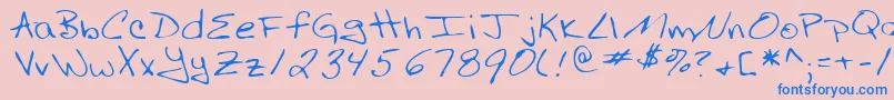 RussellRegular Font – Blue Fonts on Pink Background