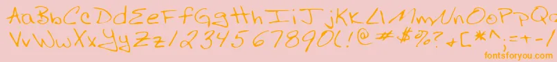 fuente RussellRegular – Fuentes Naranjas Sobre Fondo Rosa