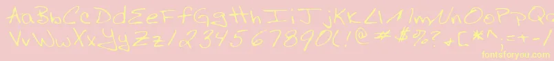 fuente RussellRegular – Fuentes Amarillas Sobre Fondo Rosa