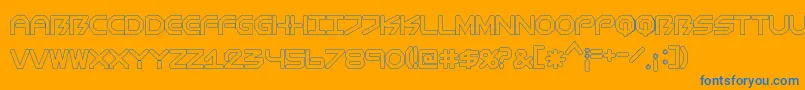 BiometricComichollow Font – Blue Fonts on Orange Background