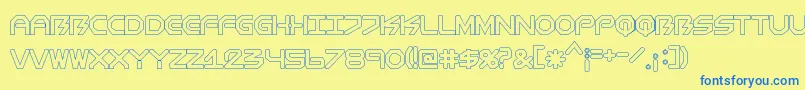 BiometricComichollow Font – Blue Fonts on Yellow Background