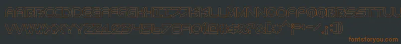 BiometricComichollow Font – Brown Fonts on Black Background