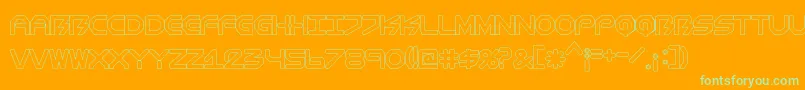 BiometricComichollow Font – Green Fonts on Orange Background