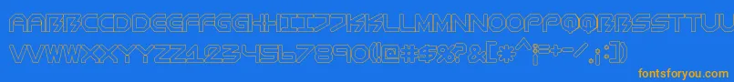 BiometricComichollow Font – Orange Fonts on Blue Background