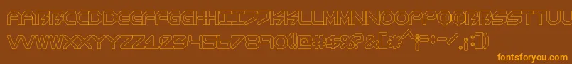 BiometricComichollow Font – Orange Fonts on Brown Background