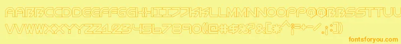 BiometricComichollow Font – Orange Fonts on Yellow Background