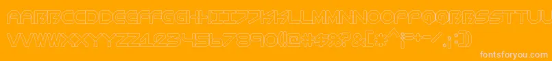BiometricComichollow Font – Pink Fonts on Orange Background