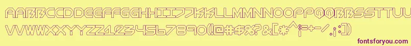 BiometricComichollow Font – Purple Fonts on Yellow Background