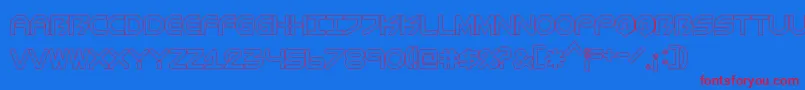 BiometricComichollow Font – Red Fonts on Blue Background