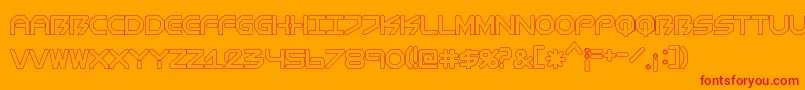 BiometricComichollow Font – Red Fonts on Orange Background