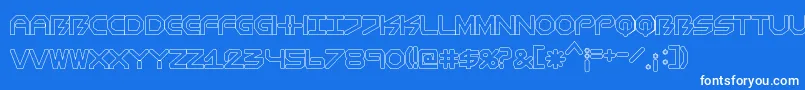 BiometricComichollow Font – White Fonts on Blue Background