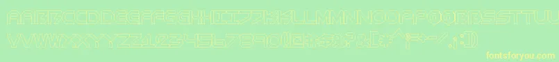 BiometricComichollow Font – Yellow Fonts on Green Background