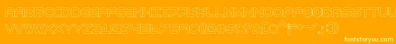 BiometricComichollow Font – Yellow Fonts on Orange Background