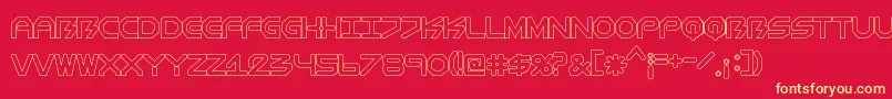 BiometricComichollow Font – Yellow Fonts on Red Background