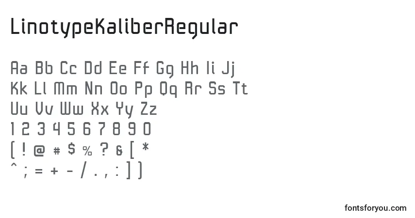 LinotypeKaliberRegularフォント–アルファベット、数字、特殊文字
