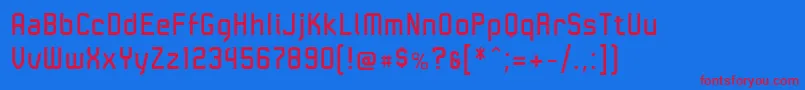 フォントLinotypeKaliberRegular – 赤い文字の青い背景