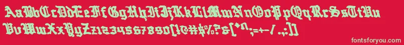 Questknightl Font – Green Fonts on Red Background