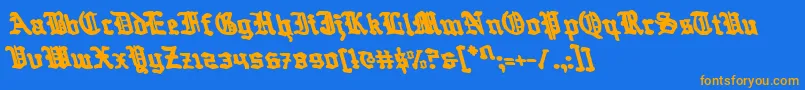 Questknightl Font – Orange Fonts on Blue Background