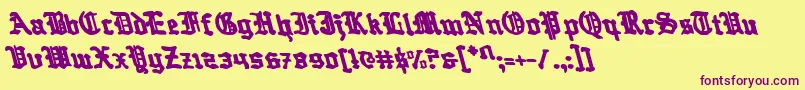 Questknightl-fontti – violetit fontit keltaisella taustalla