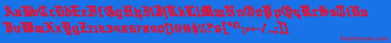 Questknightl Font – Red Fonts on Blue Background