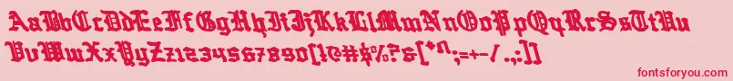 フォントQuestknightl – ピンクの背景に赤い文字