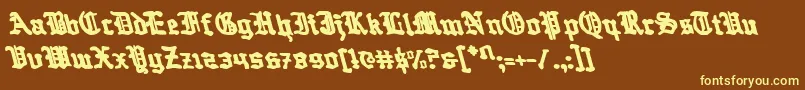 Questknightl Font – Yellow Fonts on Brown Background