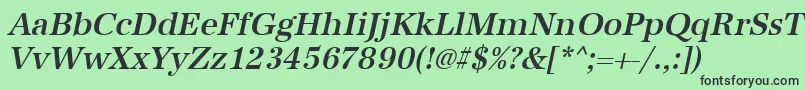 UrwantiquatmednarOblique Font – Black Fonts on Green Background
