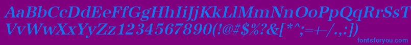 UrwantiquatmednarOblique Font – Blue Fonts on Purple Background