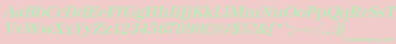 UrwantiquatmednarOblique Font – Green Fonts on Pink Background