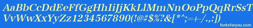 UrwantiquatmednarOblique Font – Yellow Fonts on Blue Background