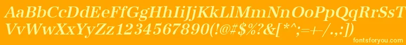 UrwantiquatmednarOblique Font – Yellow Fonts on Orange Background