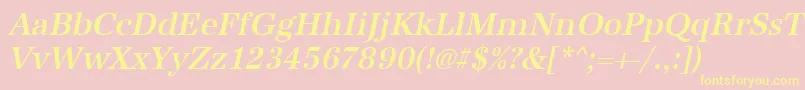 UrwantiquatmednarOblique Font – Yellow Fonts on Pink Background