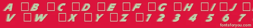 フォントSlipstr – 赤い背景に緑の文字