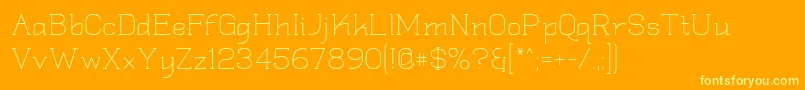 Quadlate Font – Yellow Fonts on Orange Background