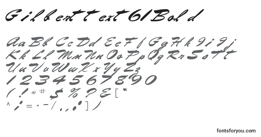 Czcionka Gilberttext61Bold – alfabet, cyfry, specjalne znaki