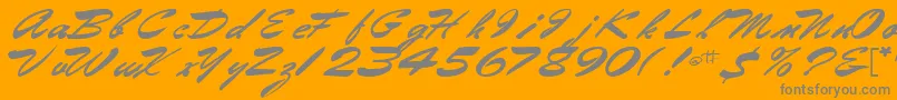 Gilberttext61Bold-Schriftart – Graue Schriften auf orangefarbenem Hintergrund