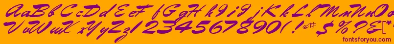 Gilberttext61Bold Font – Purple Fonts on Orange Background