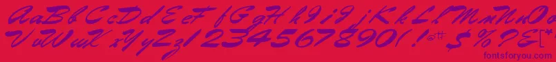 Gilberttext61Bold-Schriftart – Violette Schriften auf rotem Hintergrund