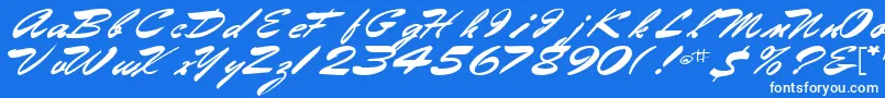 フォントGilberttext61Bold – 青い背景に白い文字