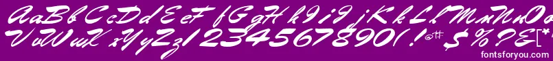 Fonte Gilberttext61Bold – fontes brancas em um fundo violeta